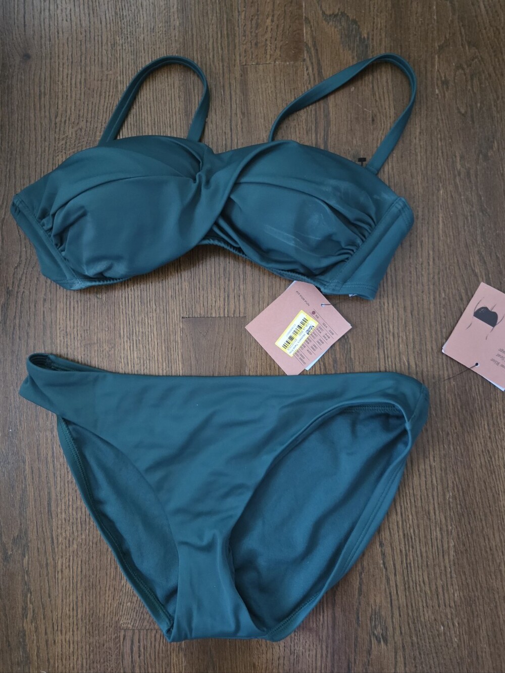 New Shade & Shore Womens Small 4/6 Green Bikini